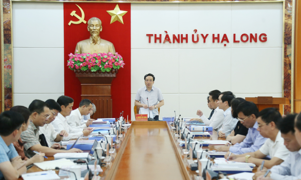 Đoàn Kiểm tra của Bộ Chính trị làm việc với Ban Thường vụ Thành ủy Hạ Long