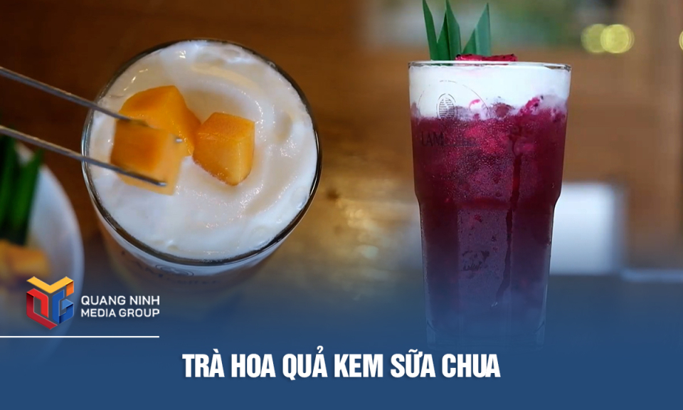 Trà hoa quả kem sữa chua