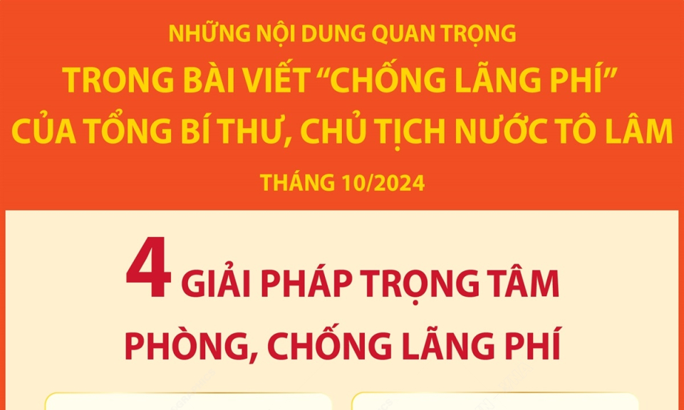 Tổng Bí thư, Chủ tịch nước nêu 4 giải pháp trọng tâm phòng, chống lãng phí