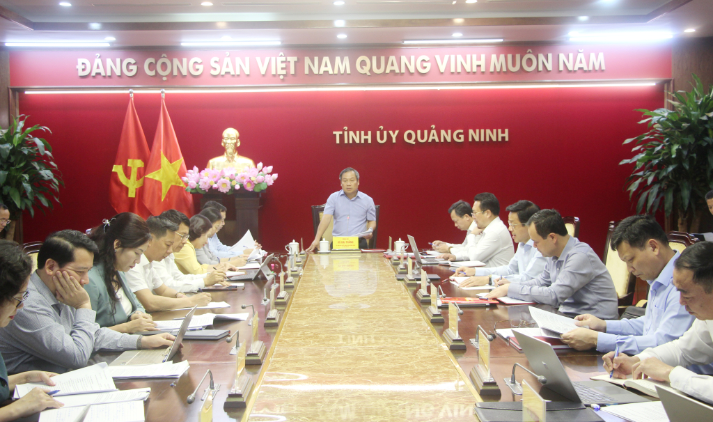 Đồng chí Vũ Đại Thắng, Ủy viên Trung ương Đảng, Bí thư Tỉnh ủy, chủ trì hội nghị.