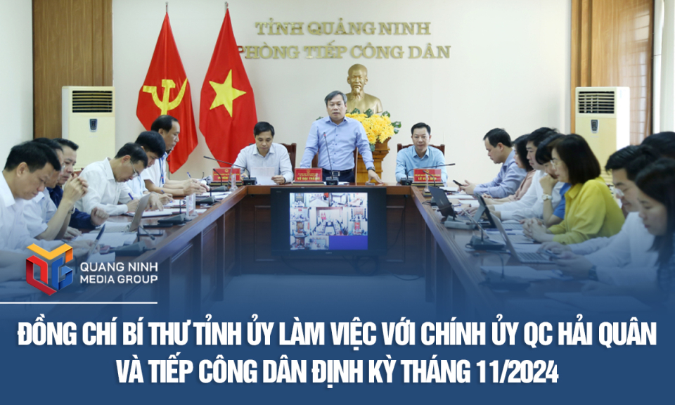 Đồng chí Bí thư Tỉnh ủy Vũ Đại Thắng làm việc với Chính ủy Quân chủng Hải quân và tiếp công dân định kỳ tháng 11/2024