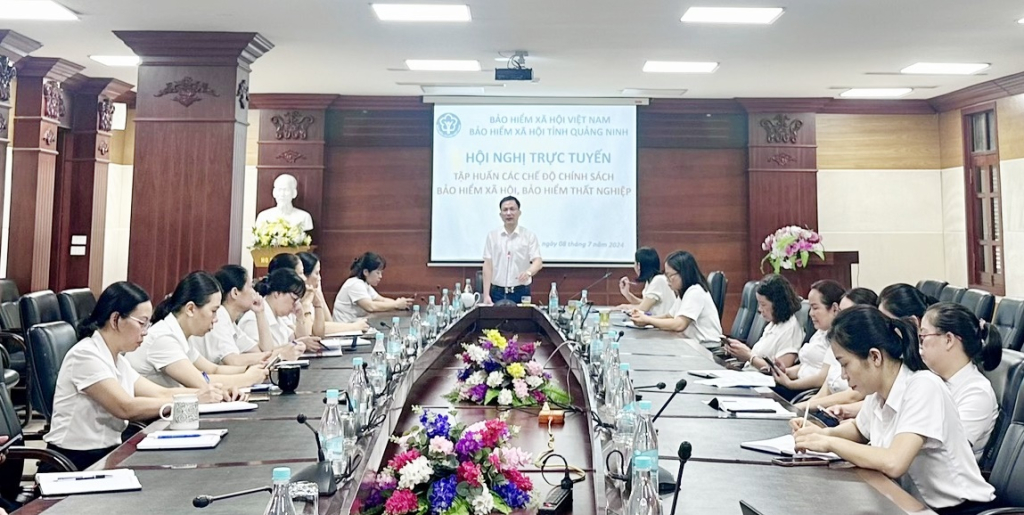 BHXH tỉnh tổ chức hội nghị trực tuyến tập huấn chế độ chính sách BHXH, BHTN năm 2024.