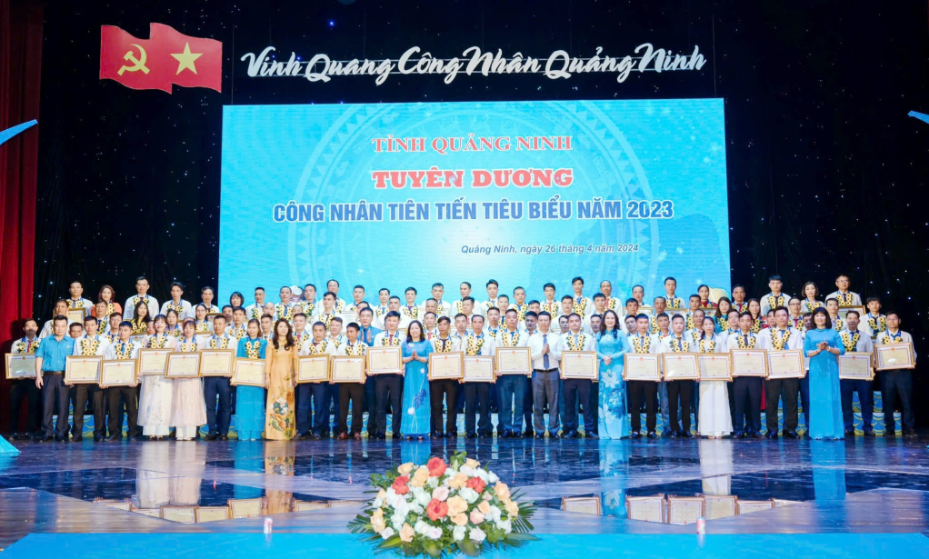 Tỉnh Quảng Ninh tuyên dương 95 công nhân tiên tiến tiêu biểu nhân dịp Tháng công nhân năm 2024.