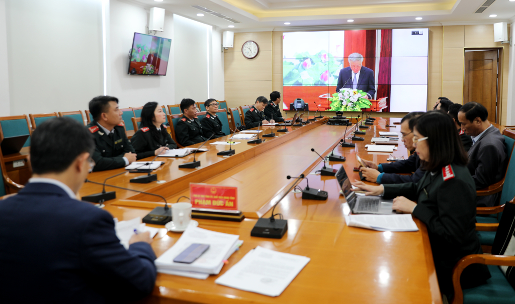 Quang cảnh cuộc họp tại điểm cầu trực tuyến Quảng Ninh