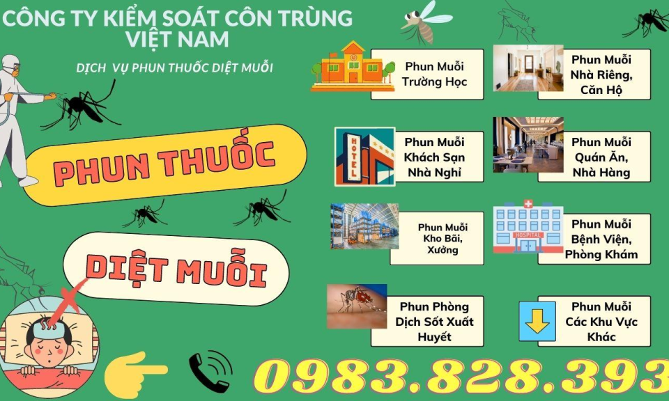 Công ty kiểm soát côn trùng Việt Nam: Xóa tan nỗi lo từ muỗi, bảo vệ không gian sống