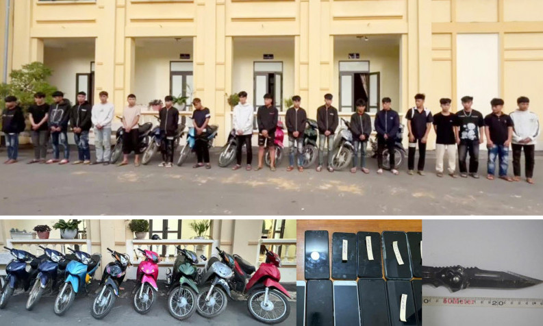 20 thanh thiếu niên ở Sơn La dùng hung khí hẹn đối thủ để giải quyết mâu thuẫn