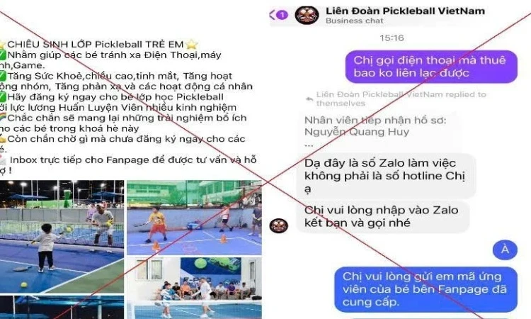 Đăng ký học pickleball trên mạng xã hội, một người bị lừa gần 400 triệu đồng