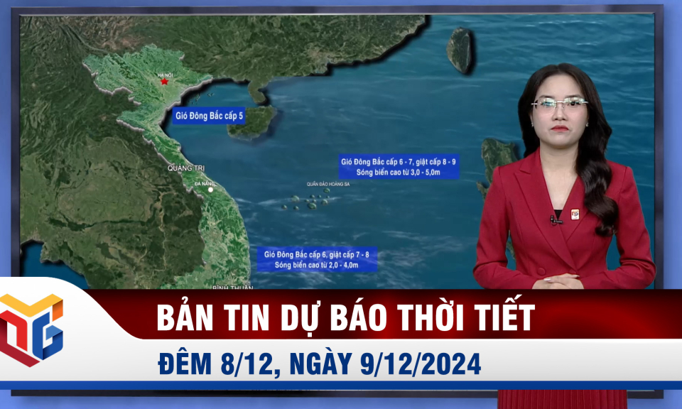 Bản tin dự báo thời tiết đêm 8/12, ngày 9/12/2024