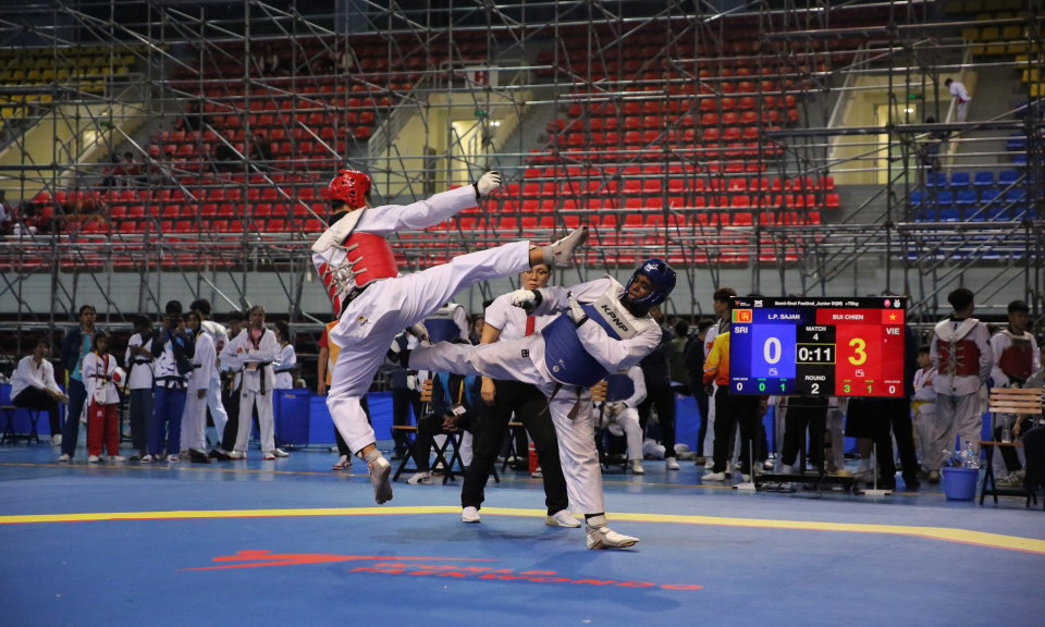 Sôi nổi ngày thi đấu thứ 3 Giải Taekwondo Cảnh sát Châu Á mở rộng năm 2024