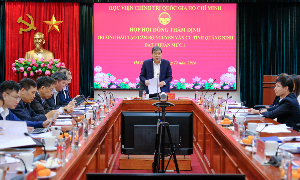 Họp Hội đồng thẩm định Trường ĐTCB Nguyễn Văn Cừ tỉnh Quảng Ninh đạt chuẩn mức 1 