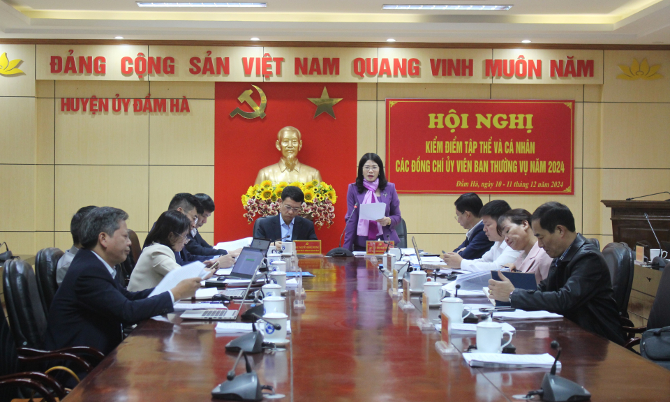 Ban Thường vụ Huyện ủy Đầm Hà tổ chức kiểm điểm năm 2024