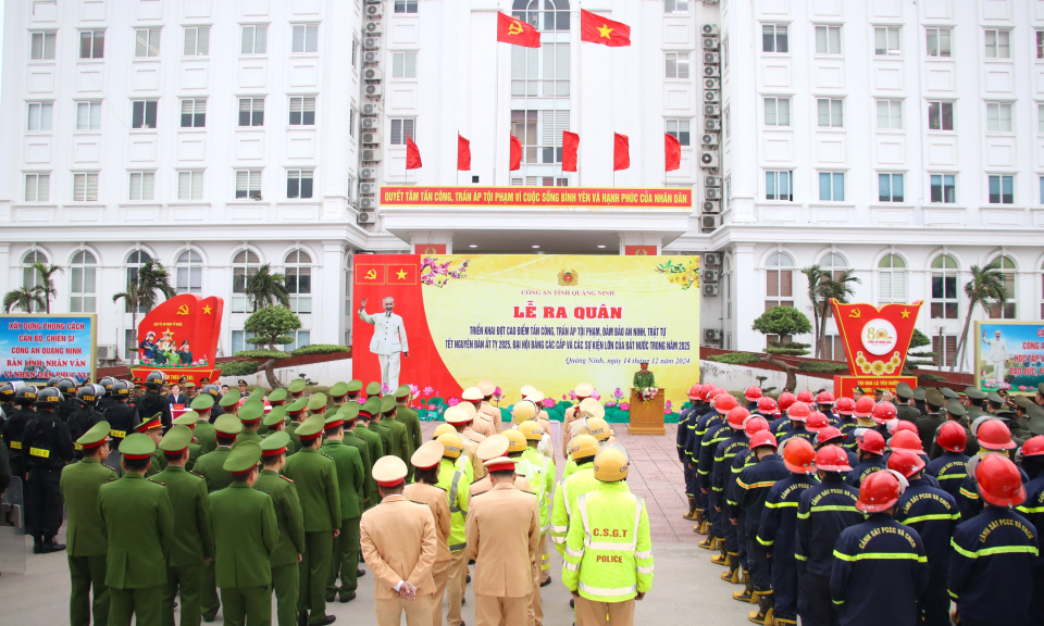 Công an Quảng Ninh ra quân tấn công, trấn áp tội phạm đảm bảo ANTT Tết Nguyên đán Ất Tỵ 2025