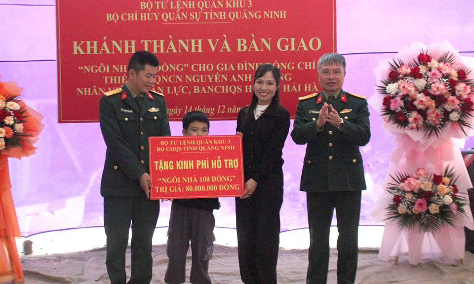 Quân khu 3: Khánh thành, bàn giao “Ngôi nhà 100 đồng” tại Quảng Ninh