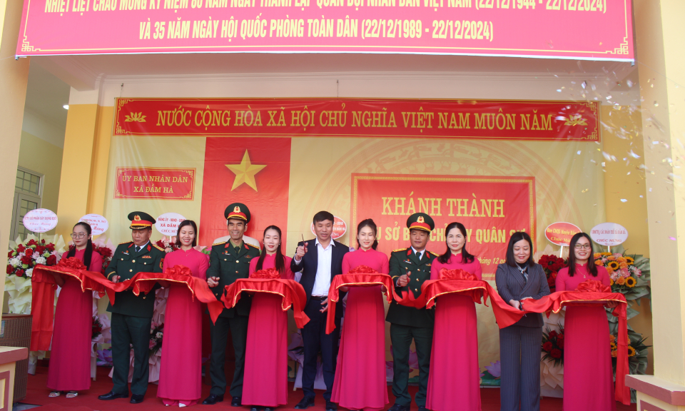 Đầm Hà khánh thành 2 trụ sở Ban Chỉ huy Quân sự cấp xã 