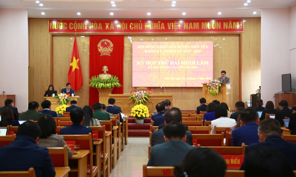 Kỳ họp thứ 25 HĐND huyện Tiên Yên khóa XX thông qua 9 Nghị quyết quan trọng