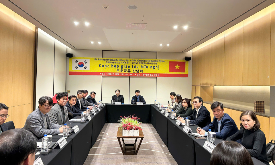LĐLĐ tỉnh Quảng Ninh thăm và làm việc với Công đoàn Hàn Quốc trụ sở khu vực JeJu