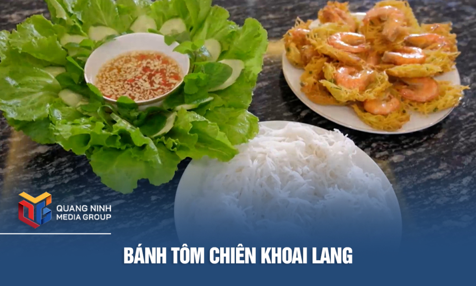 Bánh tôm chiên khoai lang