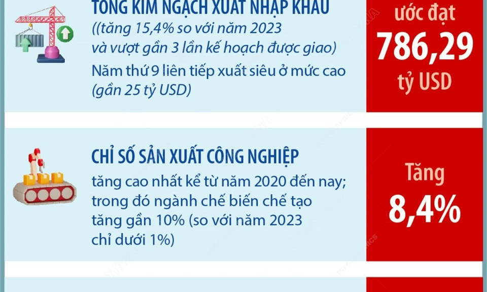 Việt Nam xuất siêu năm thứ 9 liên tục, mức thặng dư gần 25 tỷ USD