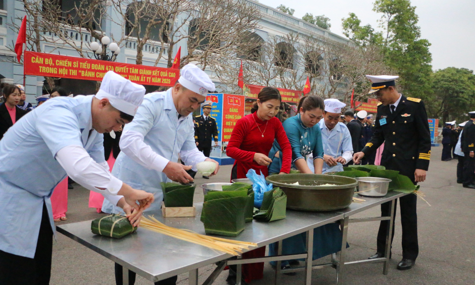 Lữ đoàn 147 tổ chức thi “Bánh chưng xanh” Xuân Ất Tỵ 2025