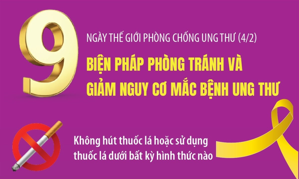 Chín biện pháp phòng tránh và giảm nguy cơ mắc bệnh ung thư