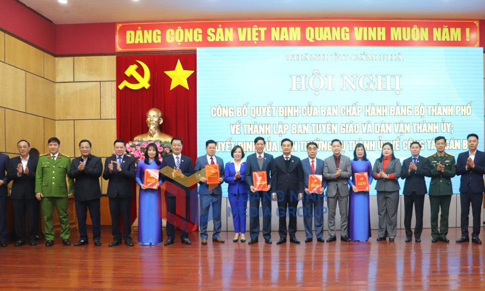 TP Cẩm Phả: Công bố quyết định thành lập Ban Tuyên giáo và Dân vận Thành uỷ, tháng 2-2025