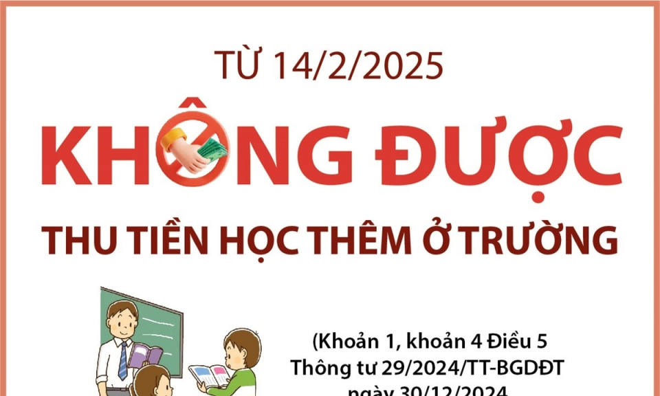 Nhà trường không được thu tiền học thêm của học sinh
