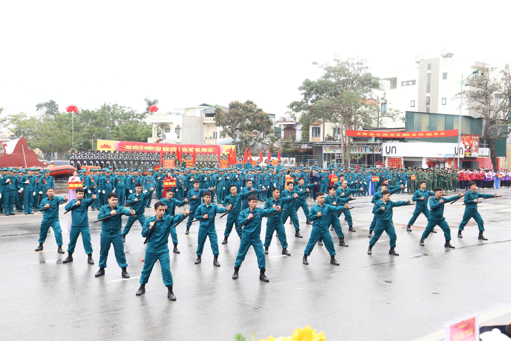 Màn đồng diễn võ thuật tại Lễ ra quân huấn luyện năm 2025.