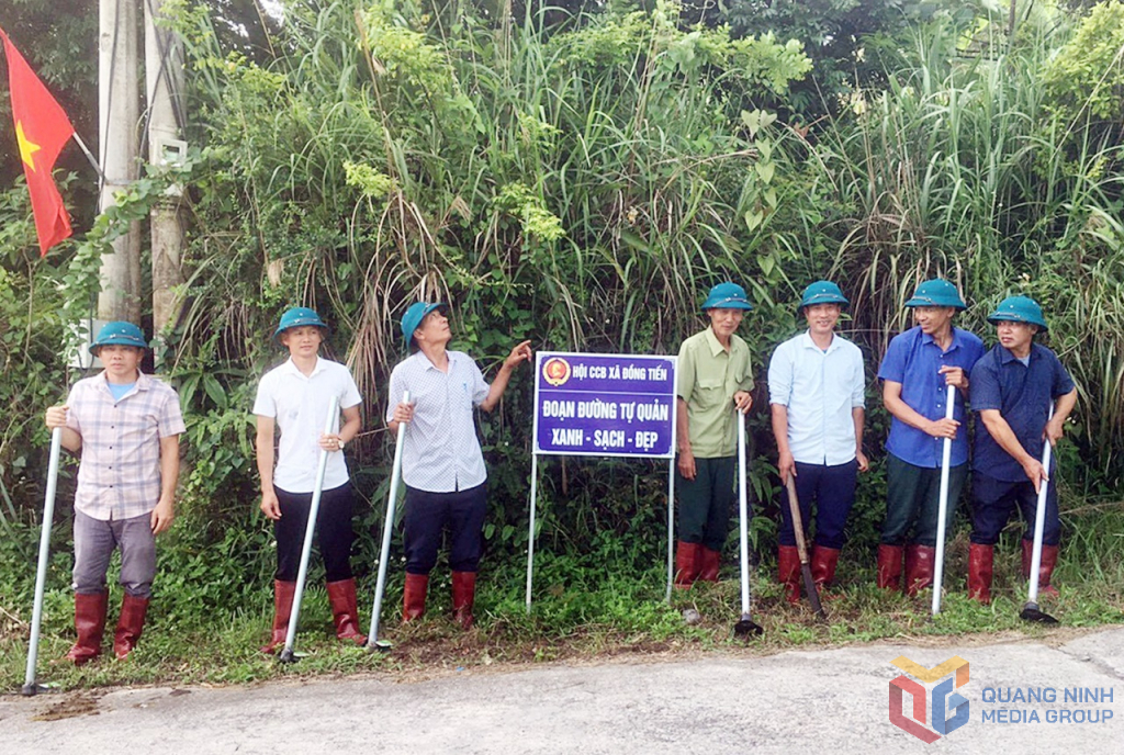 Tuyến đường xanh - sạch - đẹp do Hội CCB xã Đồng Tiến, huyện Cô Tô quản lý