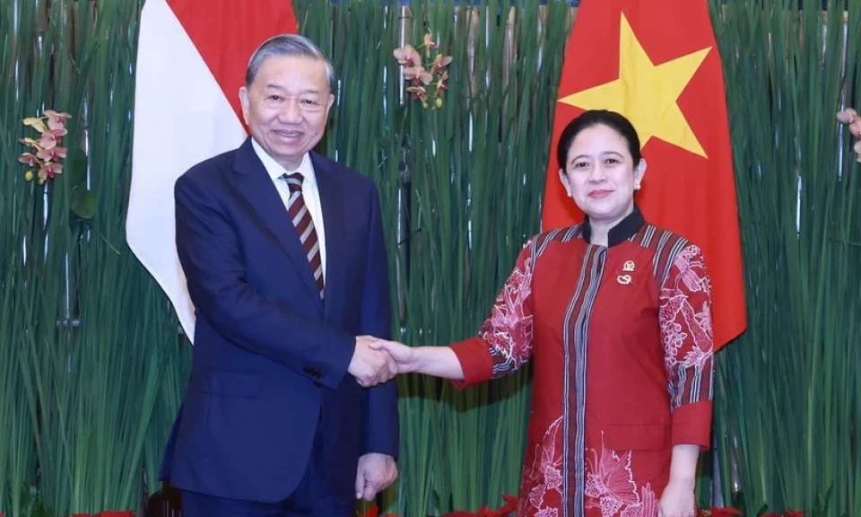 Tổng Bí thư Tô Lâm hội kiến Chủ tịch Hội đồng Đại biểu nhân dân Indonesia