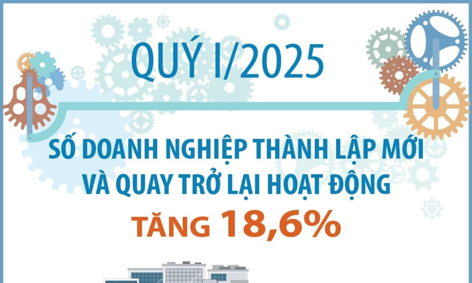Số doanh nghiệp thành lập mới và quay trở lại hoạt động tăng 18,6%