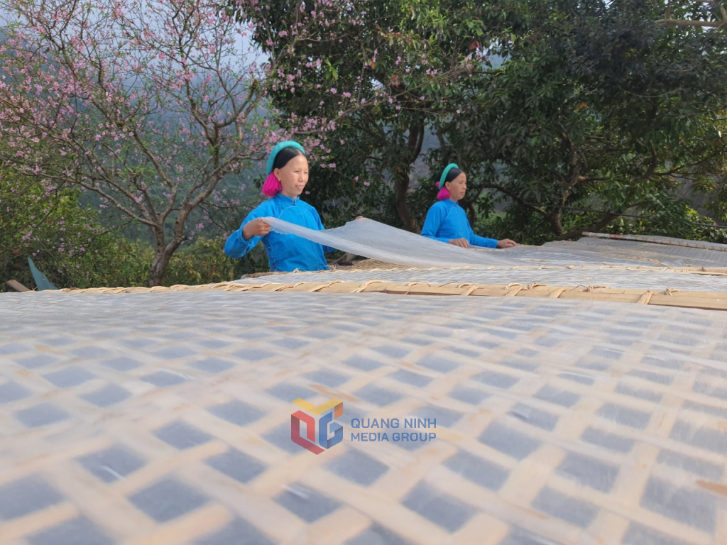 Người dân xã Húc Động, huyện Bình Liêu chế biến miến dong truyền thống.