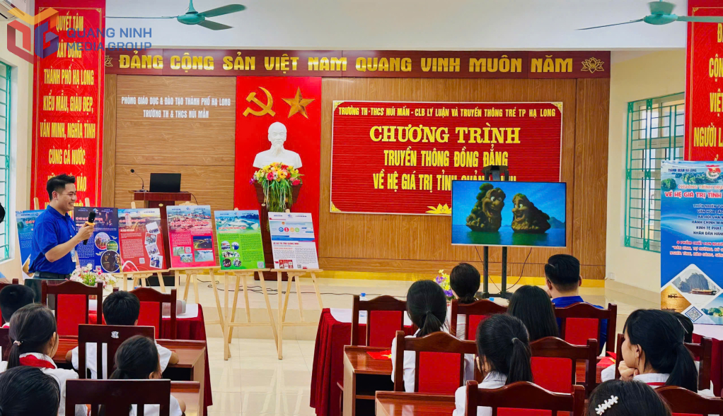 CLB Lý luận và Truyền thông trẻ TP Hạ Long phối hợp với Trường Tiểu học và THCS Núi Mằn tổ chức chương trình truyền thông đồng đẳng về hệ giá trị tỉnh Quảng Ninh.