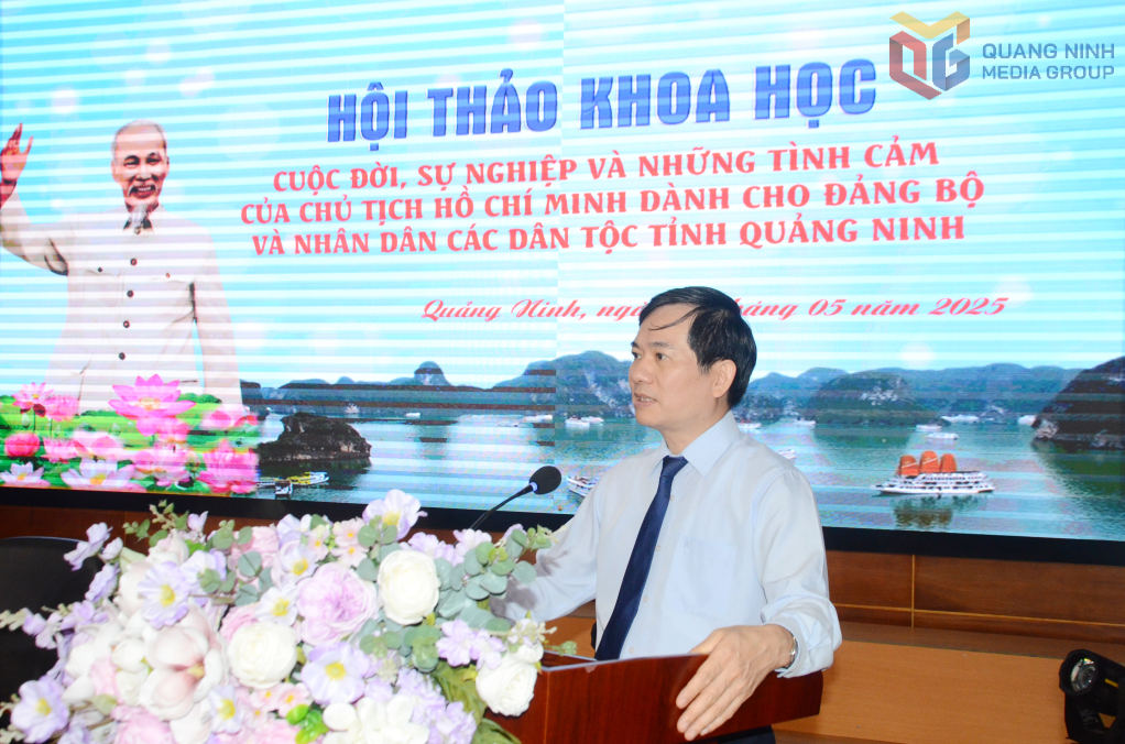 Đồng chí Vũ Quyết Tiến, Phó Bí thư Tỉnh ủy, phát biểu chỉ đạo tại hội thảo.
