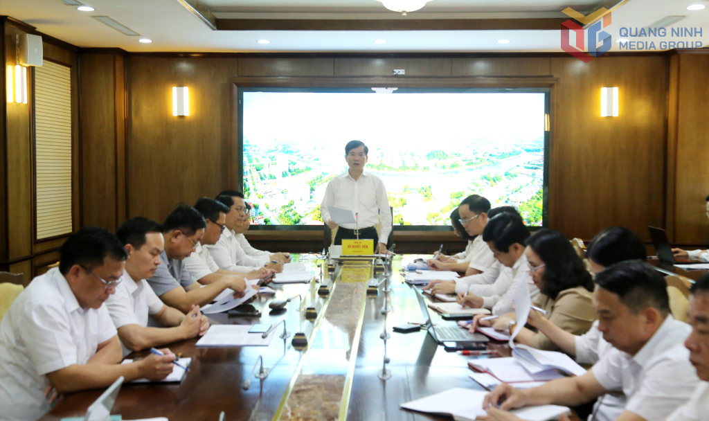 Đồng chí Vũ Quyết Tiến, Phó Bí thư Tỉnh ủy, Trưởng Đoàn Giám sát, phát biểu chỉ đạo tại hội nghị.