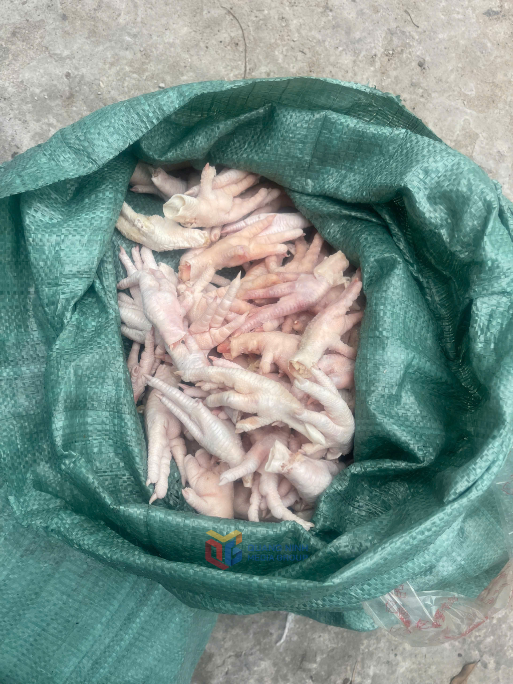 Tang vật chân gà được thu giữ tại hiện trường.