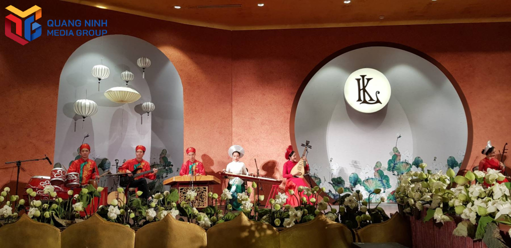 Không gian tiệc cưới sang trọng tại Khu nghỉ dưỡng Legacy Yên Tử.