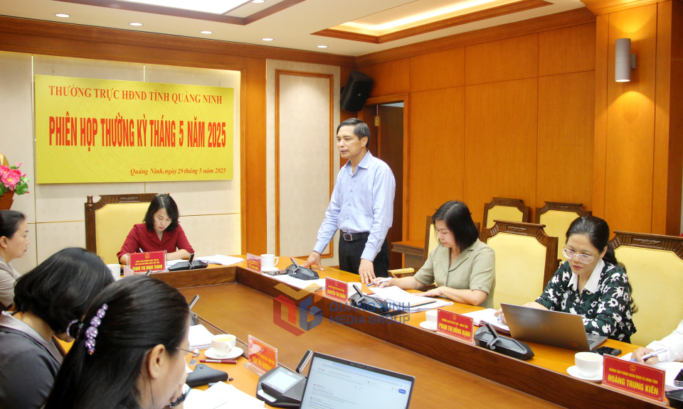 Đồng chí Vũ Văn Diện, Phó Chủ tịch Thường trực UBND tỉnh, phát biểu tại hội nghị.