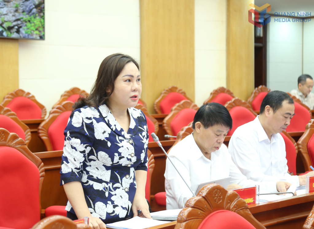 Đồng chí Nguyễn Thị Hiền, Giám đốc Sở Công Thương, phát biểu tại hội nghị.