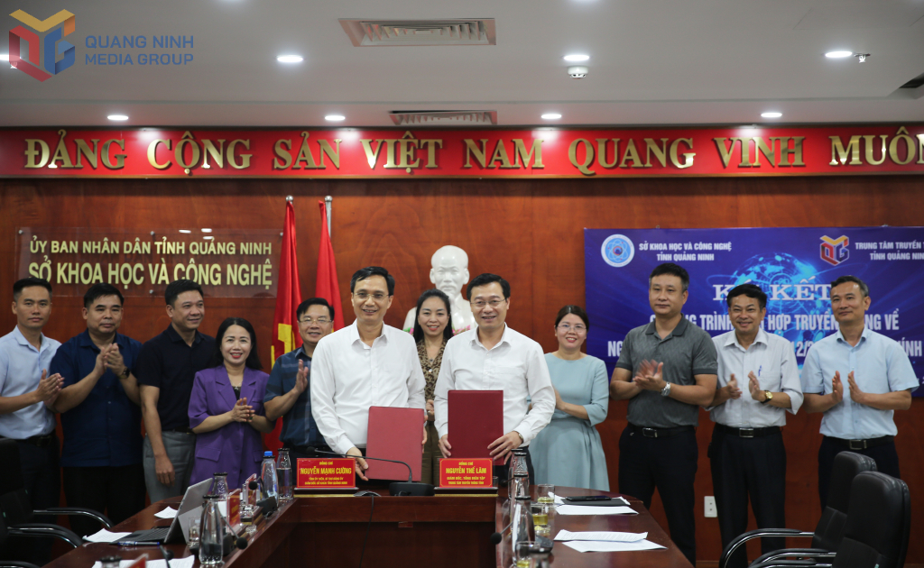 Trung tâm Truyền thông tỉnh Quảng Ninh và Sở Khoa học và Công nghệ (KH&CN) ký kết chương trình phối hợp công tác truyền thông triển khai thực hiện Nghị quyết số 57-NQ/TW.