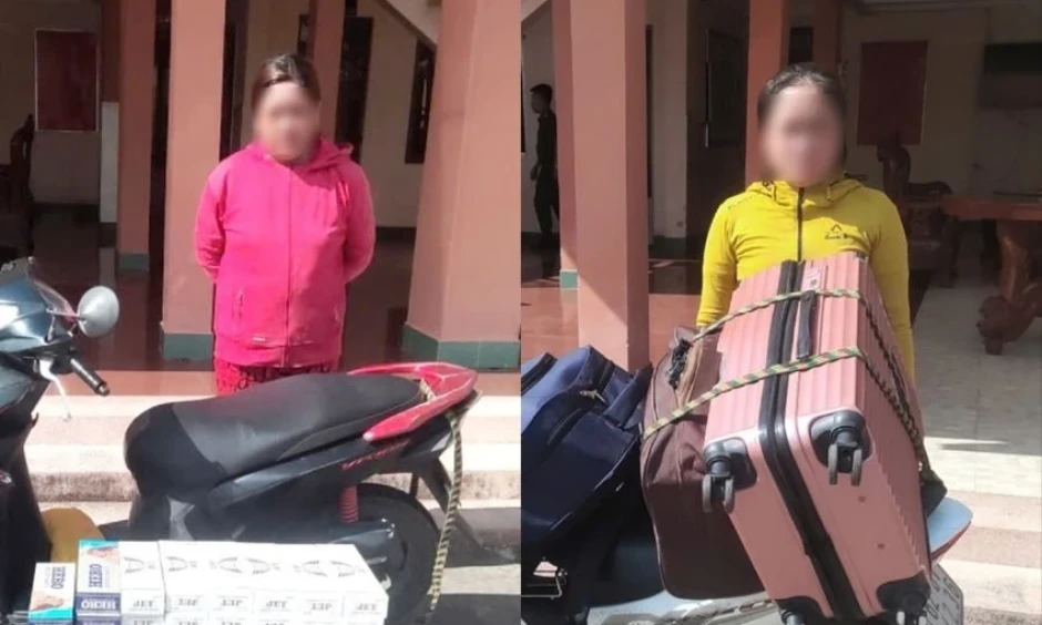 Hai phụ nữ giả thợ trang điểm, vận chuyển 1.500 gói thuốc lá lậu