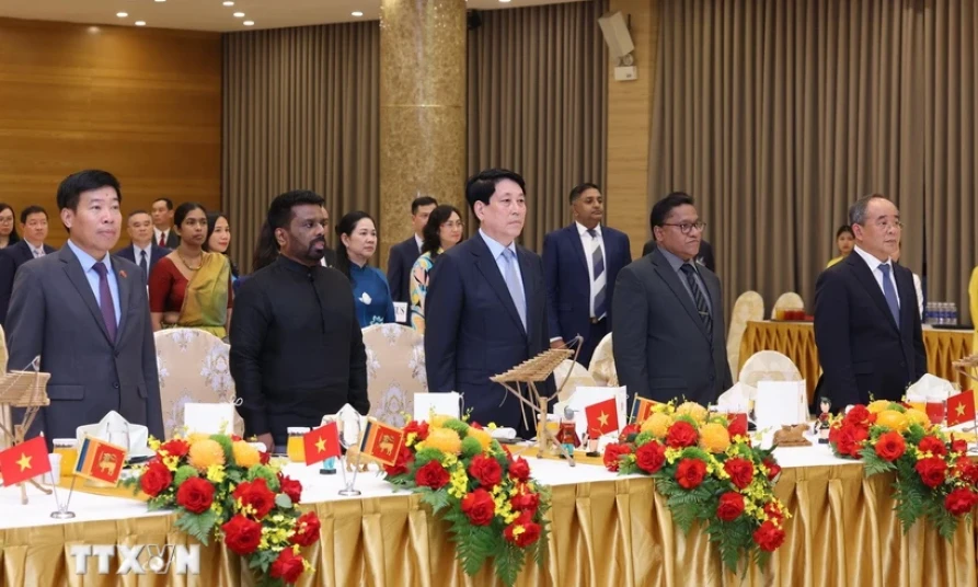 Chủ tịch nước Lương Cường chủ trì chiêu đãi cấp Nhà nước Tổng thống Sri Lanka
