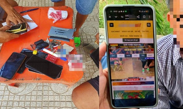 Bắt quả tang 19 người chơi đá gà qua mạng tại quán nước ở TP Rạch Giá