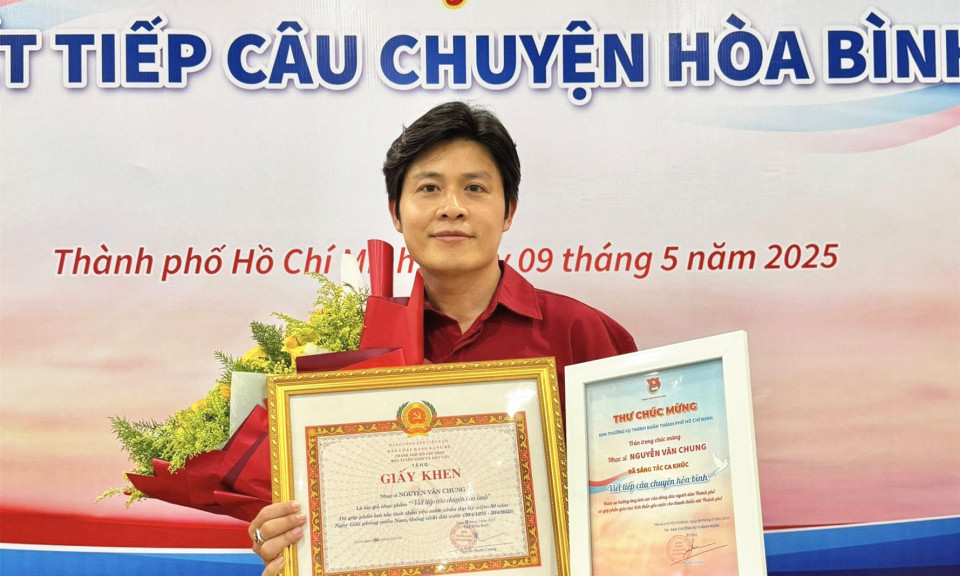 Tin vui cho nhạc sĩ Nguyễn Văn Chung 'Viết tiếp câu chuyện hòa bình'