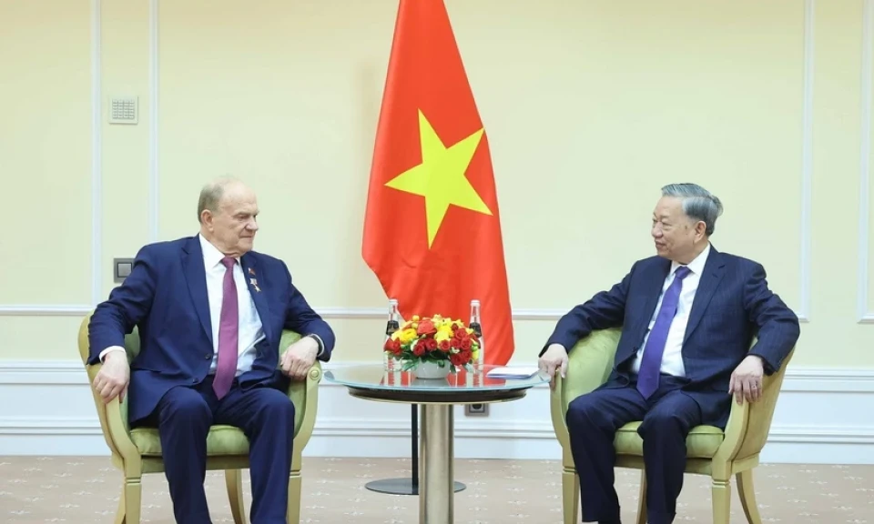 Tổng Bí thư Tô Lâm gặp Chủ tịch Đảng Cộng sản Liên bang Nga