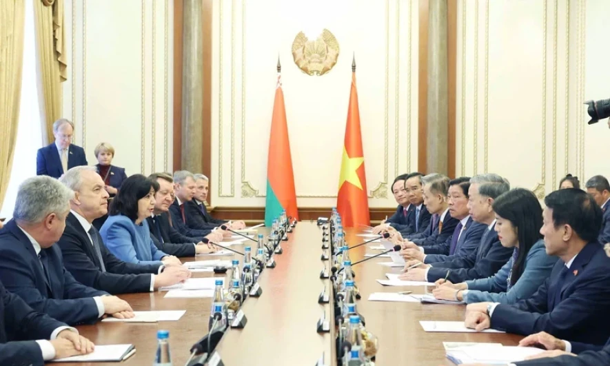 Tổng Bí thư Tô Lâm hội kiến lãnh đạo Quốc hội và các chính đảng Belarus