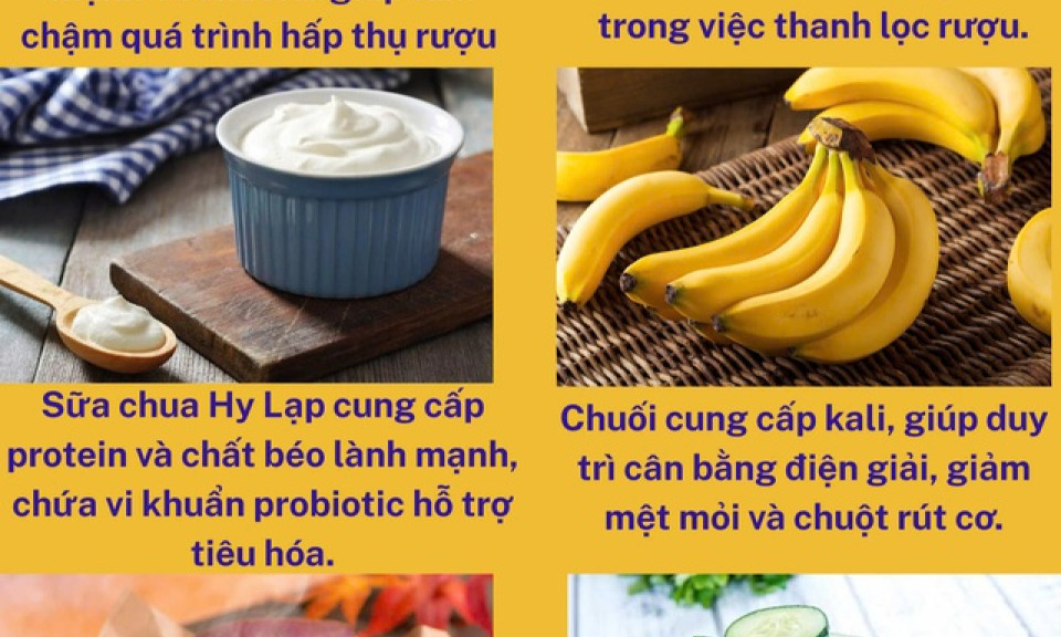 6 thực phẩm nên ăn trước khi uống rượu