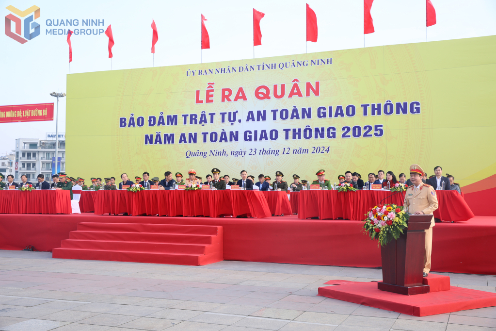 Lễ ra quân Năm An toàn giao thông 2025. Ảnh: Minh Đức