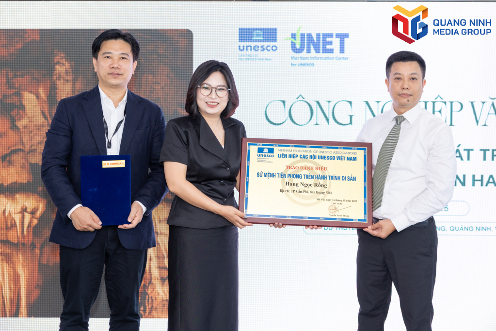 Liên hiệp các Hội UNESCO Việt Nam đã trao “Sứ mệnh tiên phong trên hành trình di sản” cho Công ty TNHH Hang Ngọc Rồng.