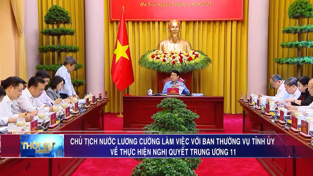 Chủ tịch nước Lương Cường làm việc với Ban Thường vụ Tỉnh ủy về thực hiện Nghị quyết Hội nghị Trung ương 11, khóa XIII