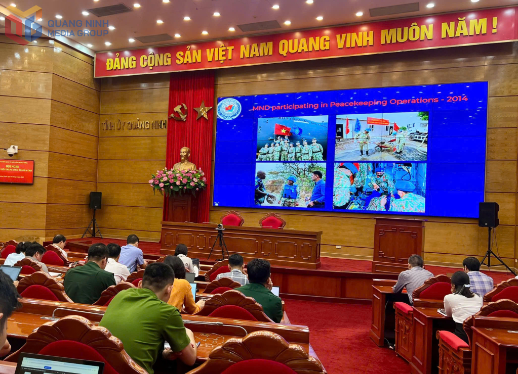 Toàn cảnh hội nghị tại điểm cầu Quảng Ninh.